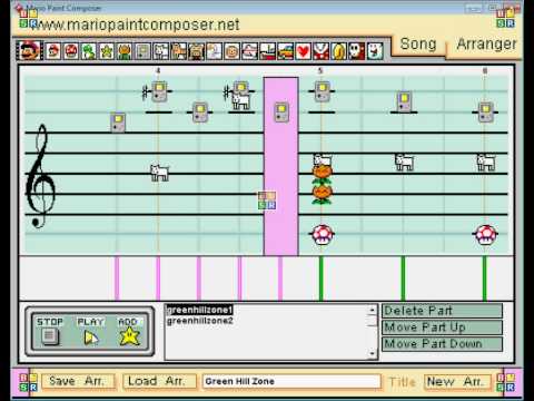 Green Hill Zone on Mario Paint Composer