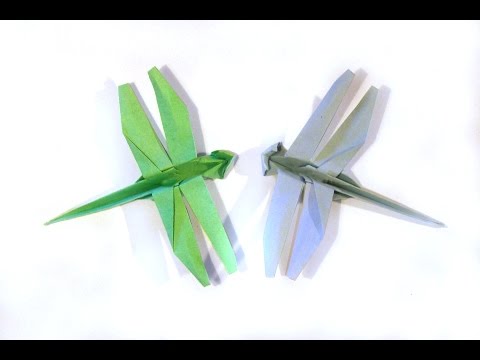 Origami Dragonfly  - Tutorial - How to make an origami Dragonfly