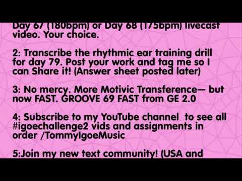 Day79/21 rhythmic ear training drill and assignment list