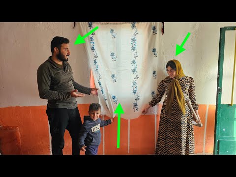 The final stage of home preparation;  installing curtains and final tidying up