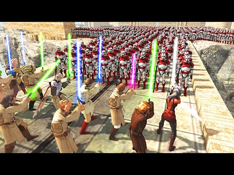 Can ALL JEDI MASTERS Survive Endless ORDER 66 Clone Invasion?! - Men of War: Star Wars Mod