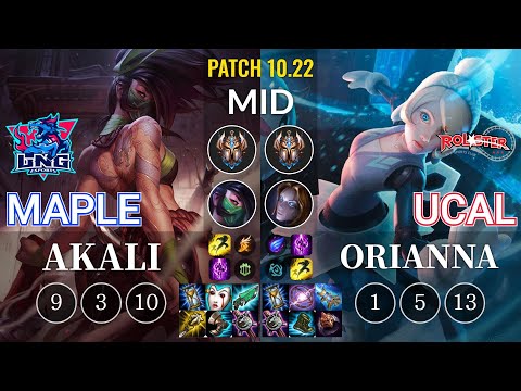 LNG Maple Akali vs KT Ucal Orianna Mid - KR Patch 10.22