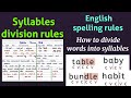 how to divide words into syllables. syllable division rules