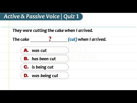 Active Voice vs Passive Voice Quiz-1 | English Grammar Test by Quality Education | Active vs Passive