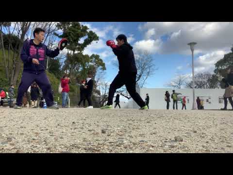 2020/2/1 ボクシング  けんと　フットワーク　一定の距離感を保つ練習