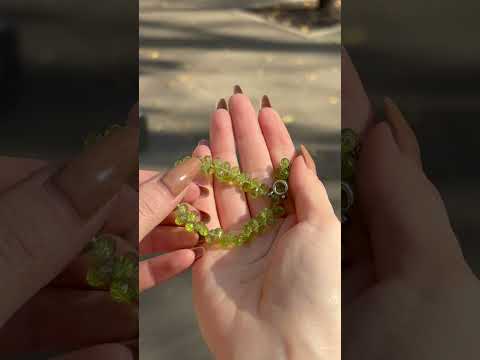 Bratara Peridot briolete fatetate 6x4mm si argint 925