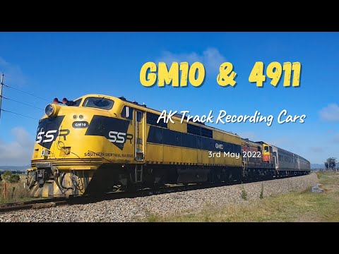 Diesel Locomotives GM10 & 4911 - AK Track Recording Cars - May 2022