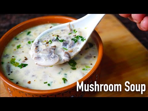 Mushroom soup recipe | cream of mushroom soup | without cream | healthy mushroom soup with milk