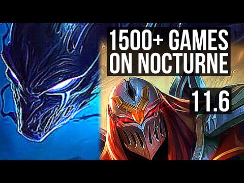 NOCTURNE vs ZED (MID) | 10/1/2, 1500+ games, Godlike | KR Master | v11.6