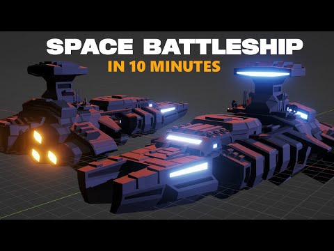 Let's Model a SPACE BATTLESHIP in 10 minutes - ep. 147