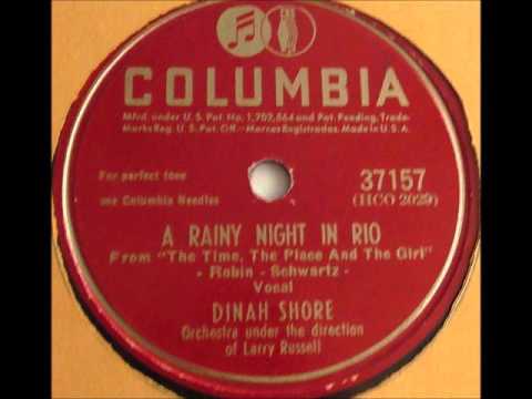 Dinah Shore - A Rainy Night In Rio on 1946 Columbia 78 rpm record.