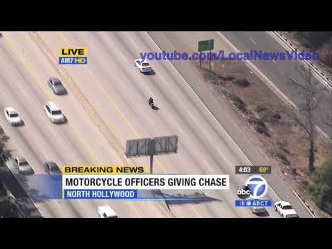 Motorcycle Police Chase on Freeway