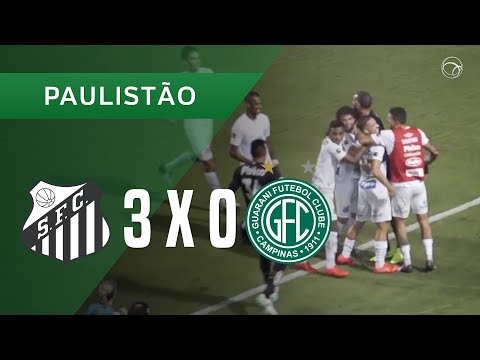SANTOS 3 X 0 GUARANI - GOLS - 18/02 - PAULISTÃO 2019