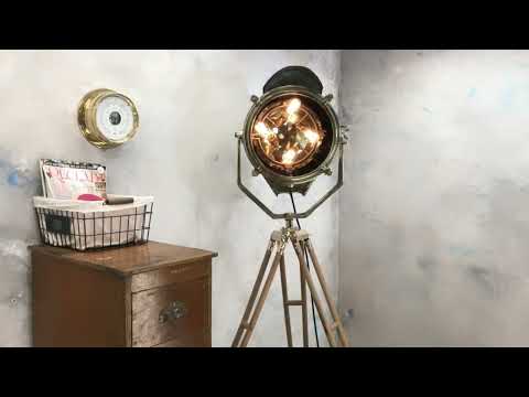 Vintage Industrial Searchlight Floor Lamp