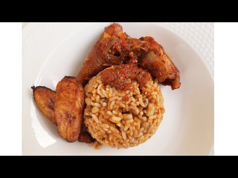 How to Cook African Jollof Rice and Beans with Peppered Chicken - Step by Step Recipe