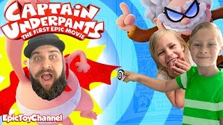 CAPTAIN UNDERPANTS Dreamworks Hypnotizing & YouTube Kids In Real Life a Toy Video by EpicToyChannel