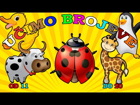 Učimo brojeve od 11 ↦ 20 - Pepi TV - brojevi za djecu - crtani za decu - ucimo zivotinje - životinje