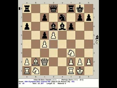 Islam Sh Nour, Kassim vs Markoja, Boris | 44th Chess Olympiad 2022, Chennai India