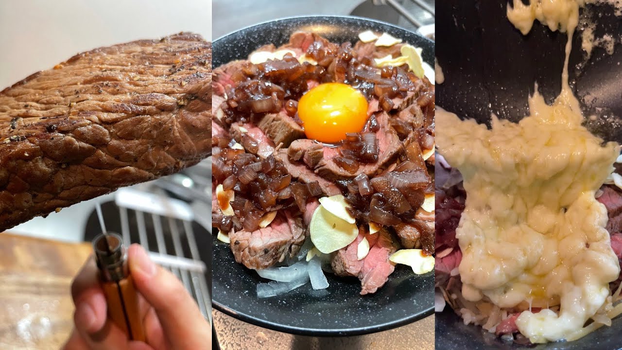 残業終わりにローストビーフ丼を作る深夜飯テロ