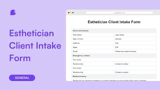 All about Esthetician Client Intake Form