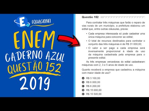 ENEM 2019 - QUESTÃO 152 (CADERNO AZUL) - Para contratar três máquinas que farão o reparo de vias...
