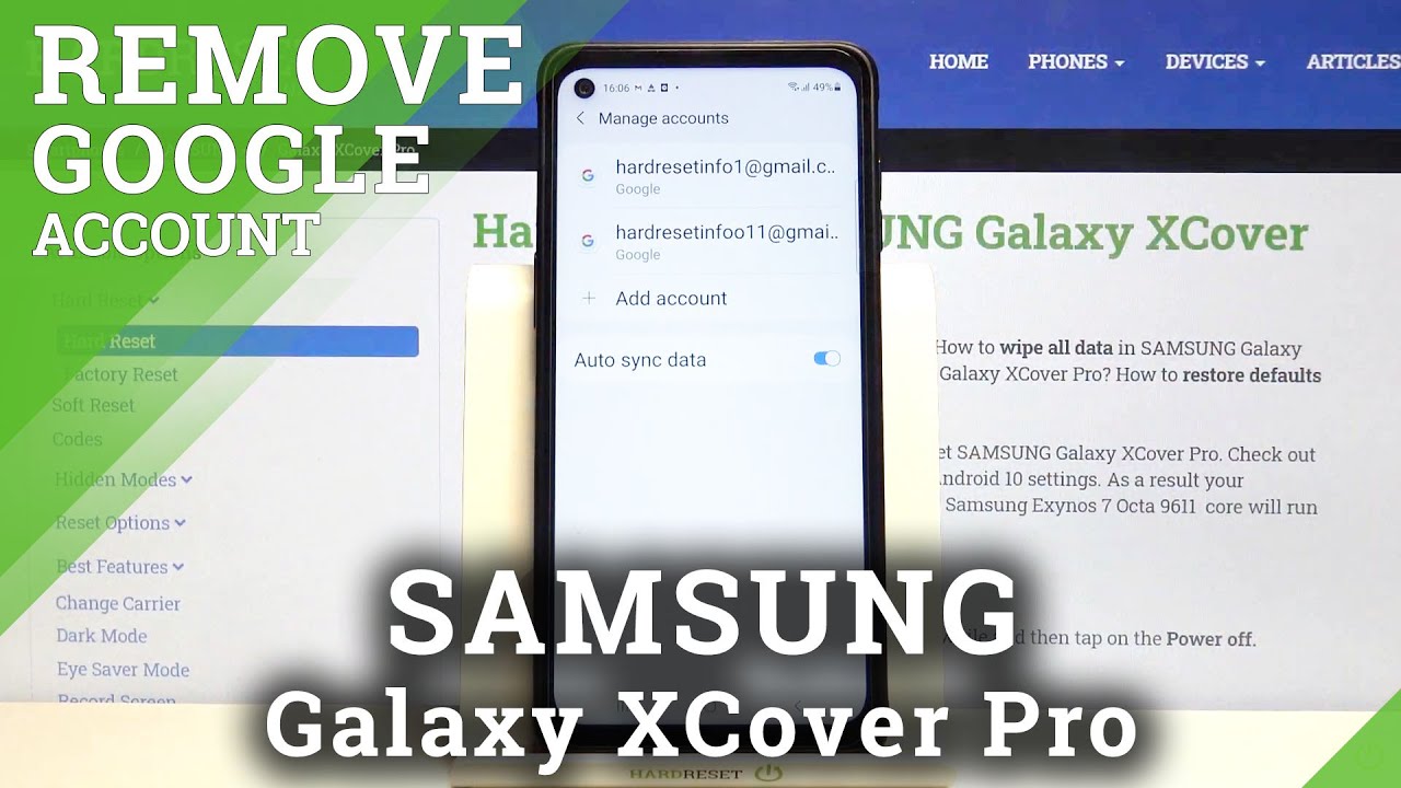 SAMSUNG Galaxy XCover Pro and Google Gmail - Logout from Gmail Account