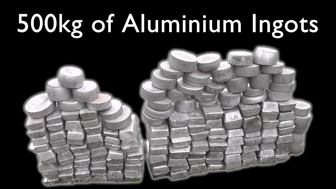 Making over 500kg (1100lb) of aluminium ingots from scrap metal