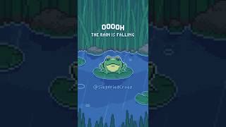 Pixel art froggy singing "Rain is Falling" by Electric Light Orchestra