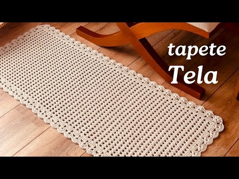 TAPETE DE CROCHÊ SUPER FÁCIL | TAPETE TELA | APRENDA AGORA A FAZER O SEU NO TAMANHO DESEJADO