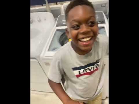 Kids wanted to help choose a washer and dryer!