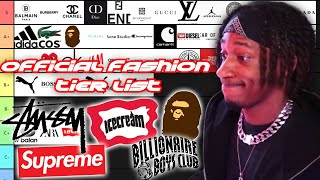 fashion brand tier list ft. bape, stussy, supreme, 1017 alyx etc