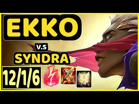 TINOWNS (EKKO) vs SYNDRA - 12/1/6 KDA MID CHALLENGER GAMEPLAY - BR