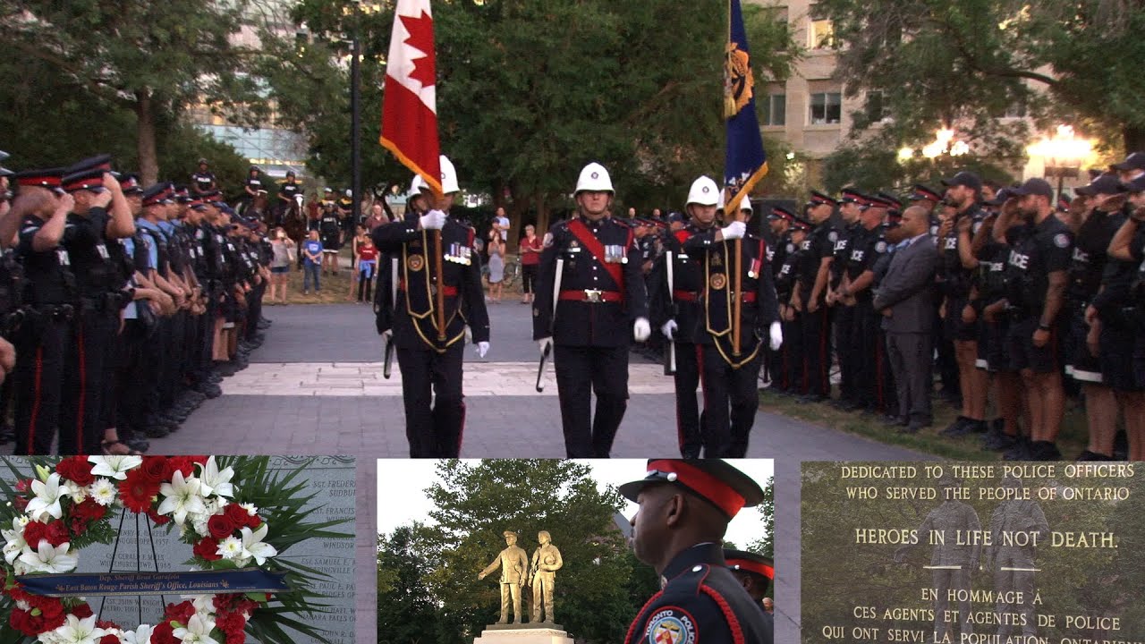 Chief Mark Saunders, Mayor John Tory and Toronto Police Association President Mike McCormack address vigil for fallen U.S. officers
