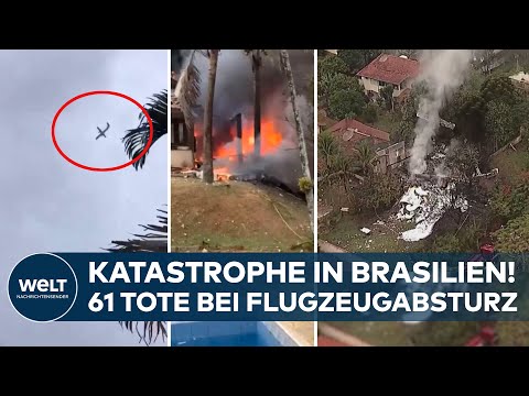 FLUGZEUGABSTURZ IN BRASILIEN: 61 Tote - keine Überlebende - Maschine stürzt auf Wohngebiet