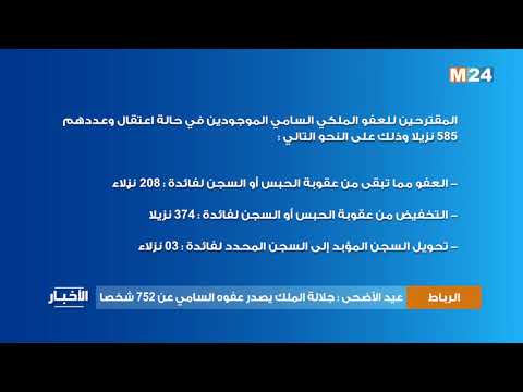 عيد الأضحى جلالة الملك يصدر عفوه السامي عن 752 شخصا