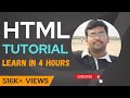 Learn HTML in 4 Hours 🔥 Full Tutorial with Real-Time Implementation (2025)