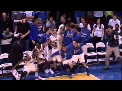 Tarik Black  Mozgov  Dunk Sends Kansas Bench Into Frenzy