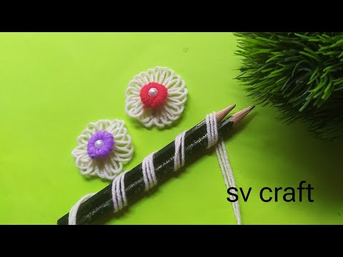 It's so Beautiful Now super Easy woolen flower making Idea With pencil -you will love it
