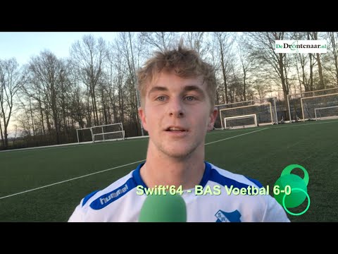 Kevin van der Velde na afloop van Swif'64 - BAS 6-0