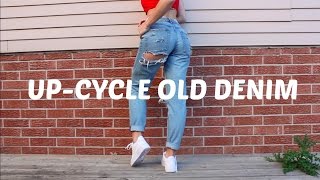 DIY UP-CYCLE OLD DENIM JEANS LOOKBOOK 2016 | THREADSOBSESSED