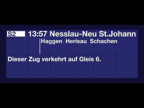 SBB TTS Durchsage - Gleisänderung zur S2 nach Nesslau-Neu St. Johann