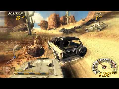FlatOut 2 - Gameplay | route: Desert, Oil Field | car: derby class, Blaster XL