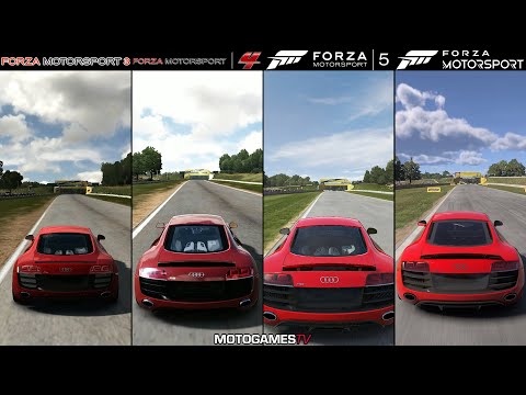 Forza 3 vs Forza 4 vs Forza 5 vs Forza (2023) - Audi R8 Coupé 5.2 FSI quattro at Road America