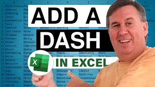 Excel - Learn How to Add a Dash in the Middle of a Column in Excel - Episode 508