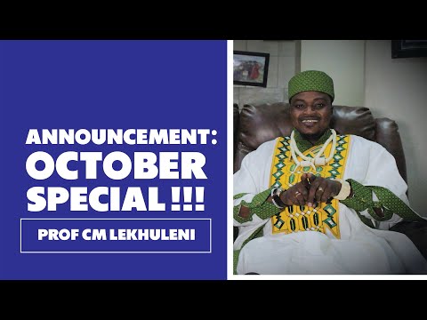 Prof CM Lekhuleni - OCTOBER SPECIAL!!!
