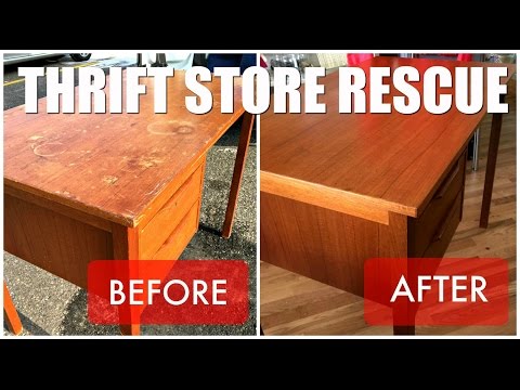 Teak desk refinish