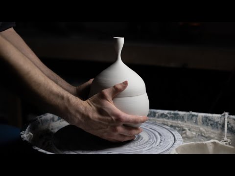 Throwing A Double Bellied Porcelain Bottle With Flared Top - Matt Horne Pottery
