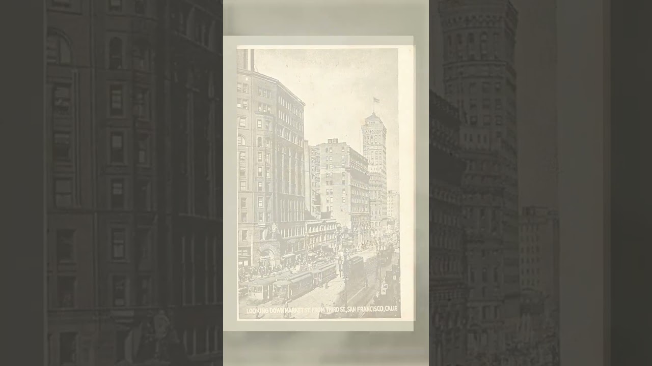 Market Street View, San Francisco, Early 20th Century Photo Print Card Video