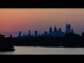 Philadelphia skyline from Cherry Hill, NJ at sunset 08/26/2023
