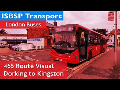 London Buses - 465 - Route visual - Dorking to Kingston